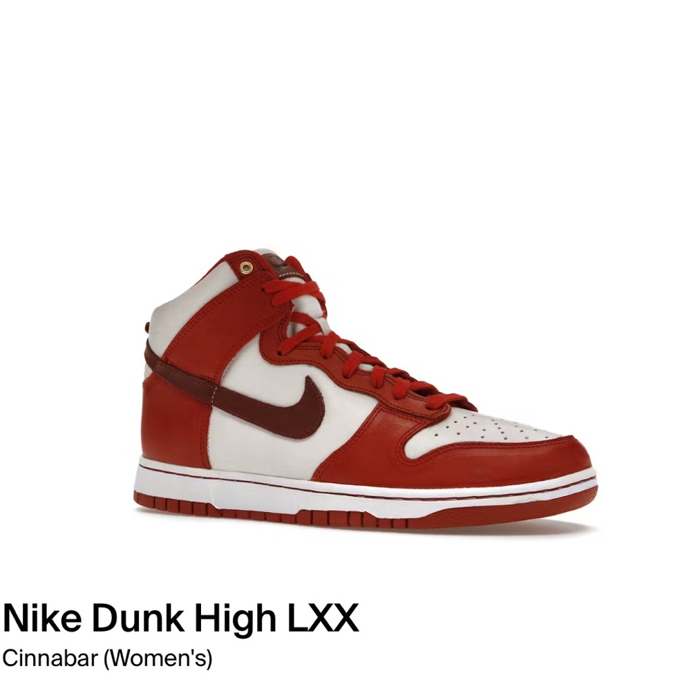 Nike Dunk High LXX Cinnabar and White Sneakers